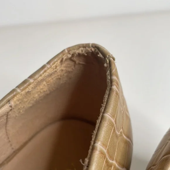 Anthropologie Hadley embossed leather Block-Heeled Loafers in Honey / size 9 - Picture 13 of 13